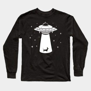 Funny Wiener Dog UFO Abduction Long Sleeve T-Shirt